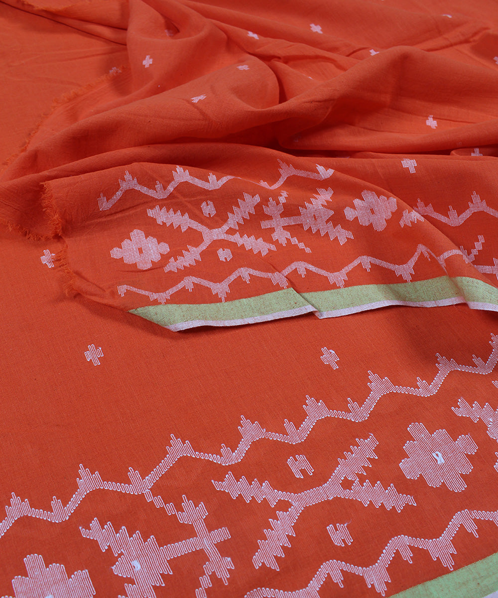 Handwoven Bengal Cotton Suit Fabric in Jamdani Weave – BONGONIKETAN